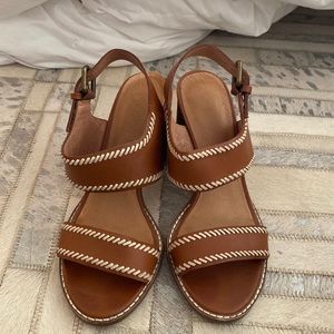 Madewell block heels with white stitching size 7